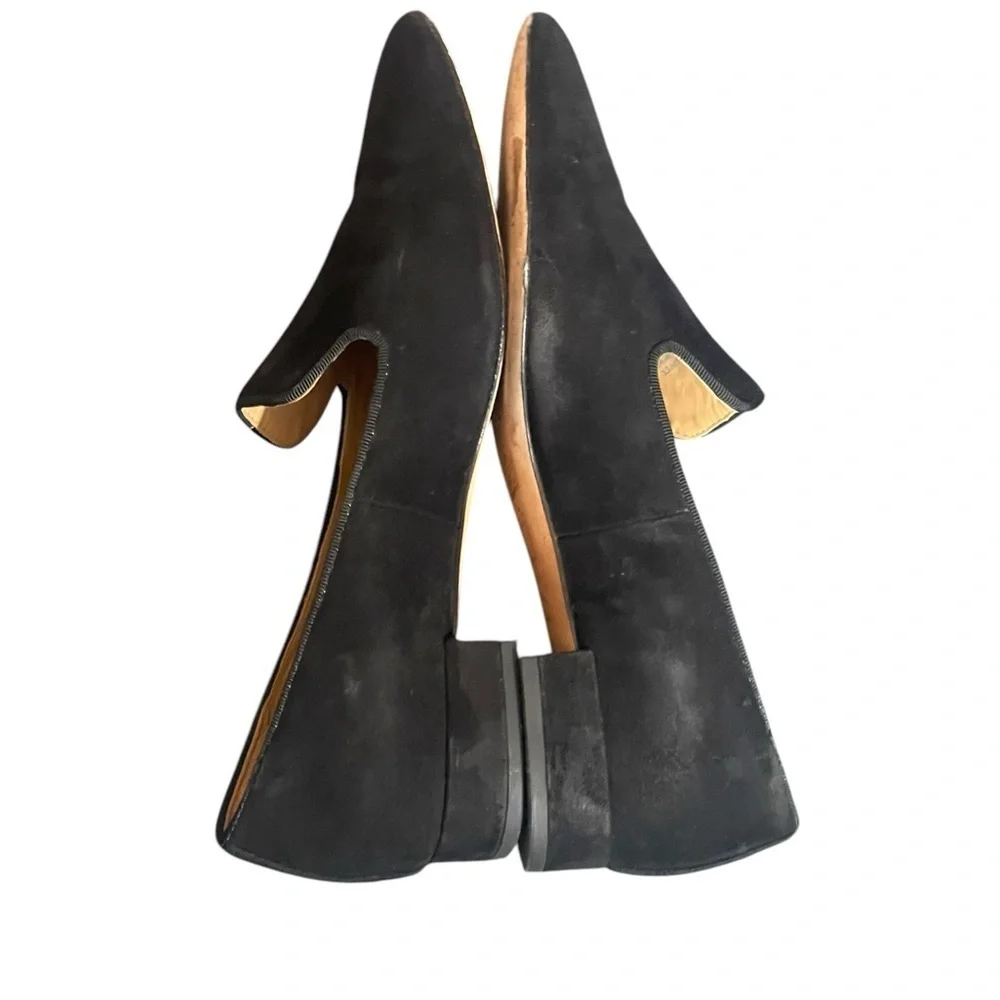 Tory Burch Womens Black Suede Leather Pointed Toe Loafer Flats Size 6.5M